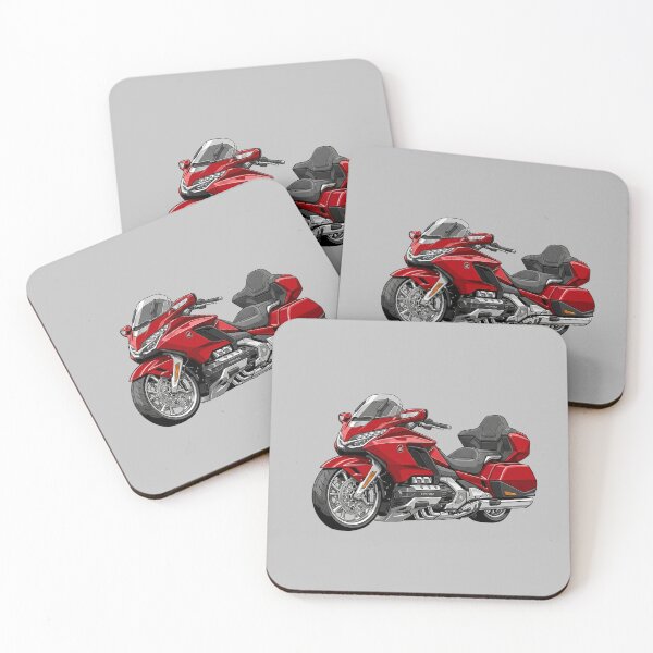 Item preview, Red Honda Gold Wing Tour Luxury Touring Motorcycle Illustration designed and sold by Motorline44.