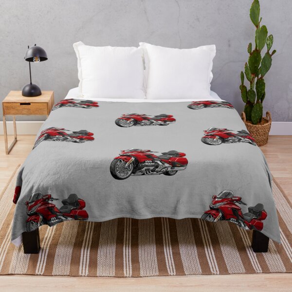 Item preview, Red Honda Gold Wing Tour Luxury Touring Motorcycle Illustration designed and sold by Motorline44.