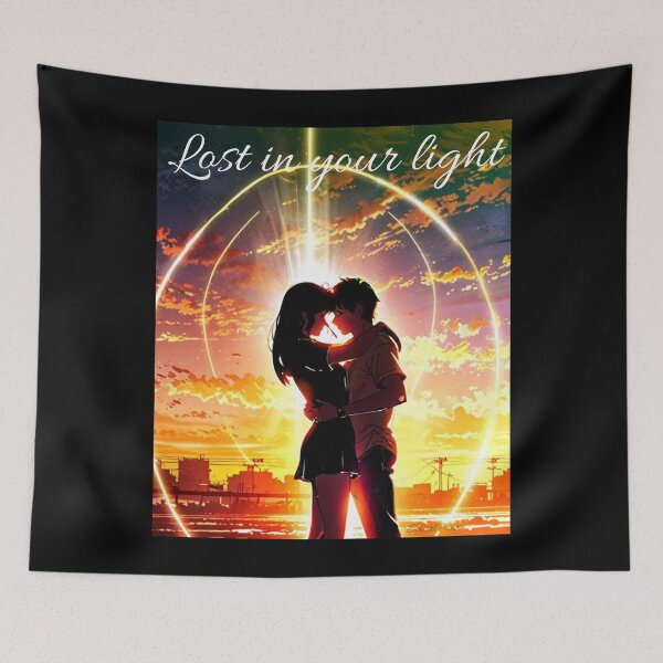 Item preview, Lost in Your Light – Romantic Anime Couple Sunset Illustration, Cinematic Silhouette Aesthetic Art, Manga Lovers Gift Graphic Sticker designed and sold by SmartPuns.