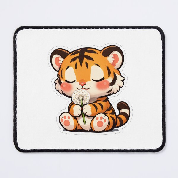 Item preview, Cute Baby Tiger Smelling Dandelion Flower designed and sold by Owcomm.