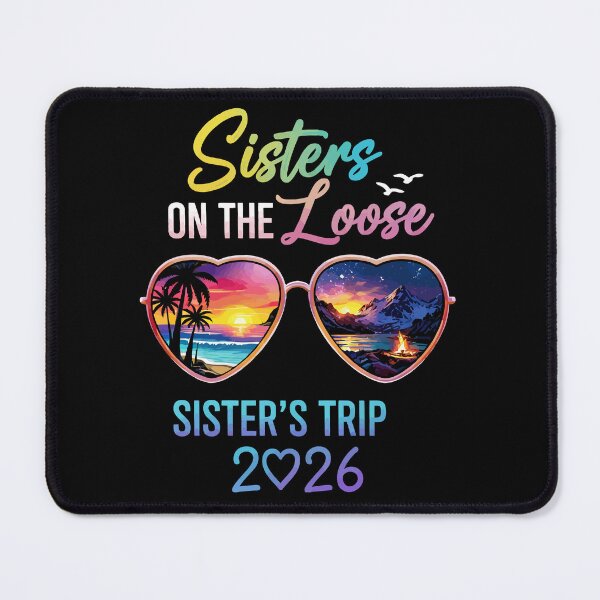 Item preview, Sisters On The Loose Sister's Trip 2026 - Heart Sunglasses Art designed and sold by BendyBeasts.