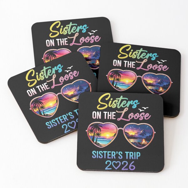 Item preview, Sisters On The Loose Sister's Trip 2026 - Heart Sunglasses Art designed and sold by BendyBeasts.