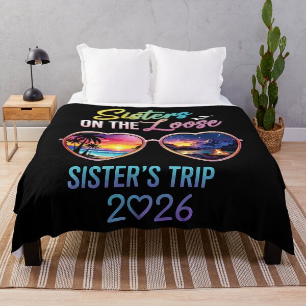 Item preview, Sisters On The Loose Sister's Trip 2026 - Heart Sunglasses Art designed and sold by BendyBeasts.
