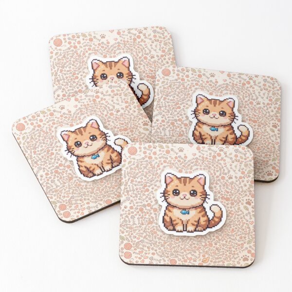 Item preview, Cute Tabby Cat Pixel Art Kawaii designed and sold by Purpleclomb.