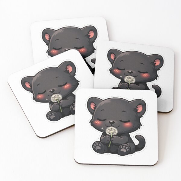 Item preview, Cute Black Panther Holding A Dandelion designed and sold by Owcomm.
