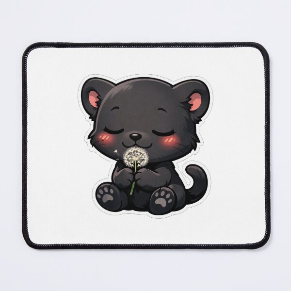 Item preview, Cute Black Panther Holding A Dandelion designed and sold by Owcomm.