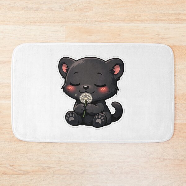 Item preview, Cute Black Panther Holding A Dandelion designed and sold by Owcomm.