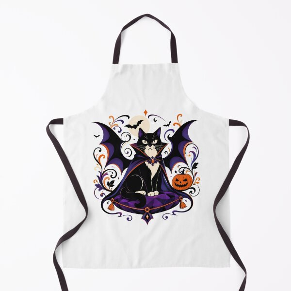 Item preview, Vampire Tuxedo Kitty Halloween Jack-O'-Lantern Bat Wings designed and sold by chattsuede.