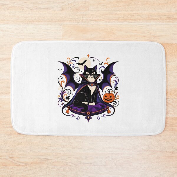 Item preview, Vampire Tuxedo Kitty Halloween Jack-O'-Lantern Bat Wings designed and sold by chattsuede.