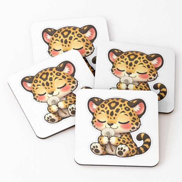 Item preview, Cute Baby Leopard Smelling A Dandelion designed and sold by Owcomm.