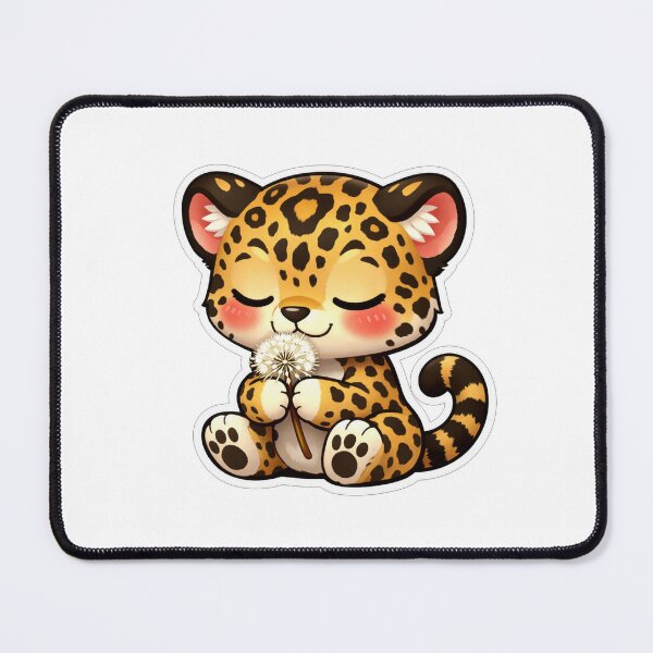 Item preview, Cute Baby Leopard Smelling A Dandelion designed and sold by Owcomm.