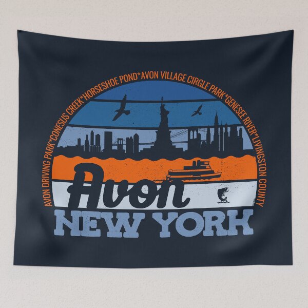 Item preview, Avon New York Sunset Retro Vintage Local Pride Logo designed and sold by CRHPOD20.