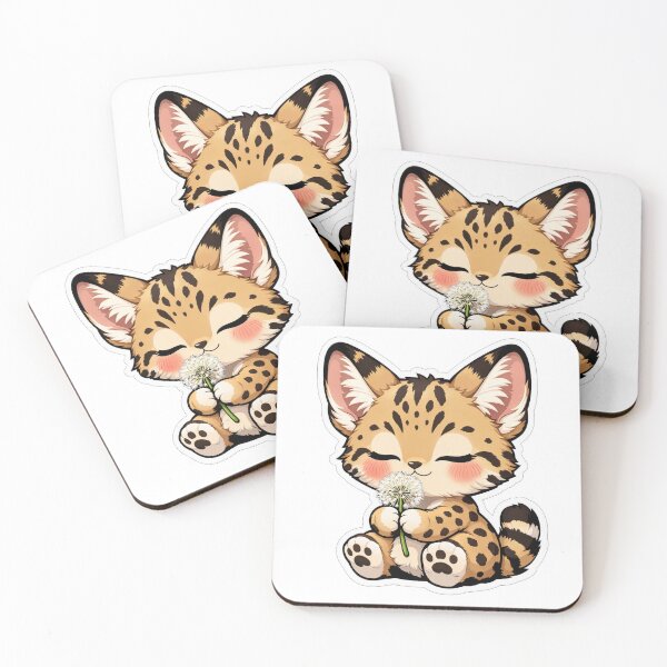 Item preview, Cute Baby Serval Holding Dandelion Flower designed and sold by Owcomm.