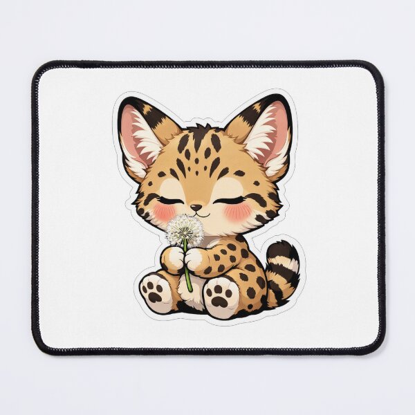 Item preview, Cute Baby Serval Holding Dandelion Flower designed and sold by Owcomm.