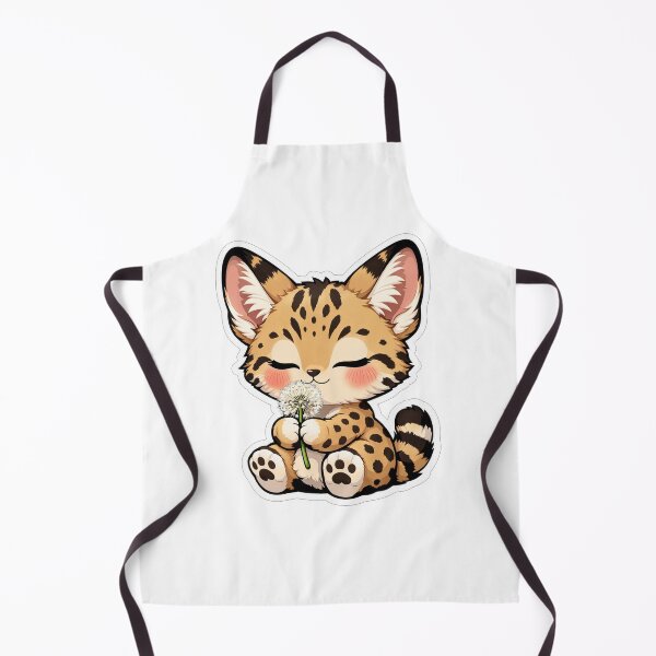Item preview, Cute Baby Serval Holding Dandelion Flower designed and sold by Owcomm.