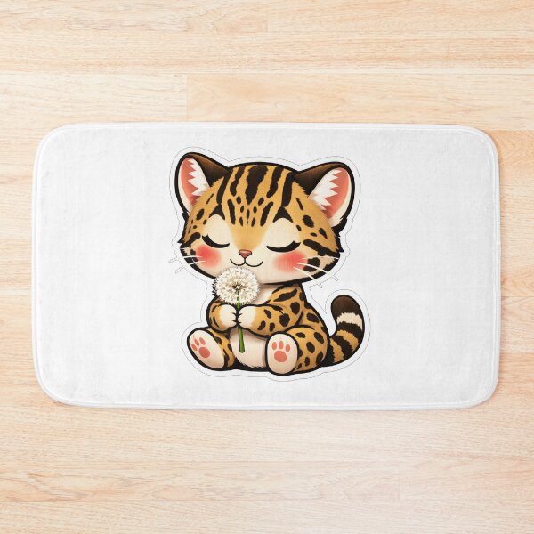 Item preview, Cute Little Ocelot Holding A Dandelion designed and sold by Owcomm.