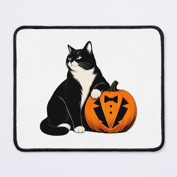 Item preview, Tuxedo Kitty Pumpkin Carving Halloween Feline Lovers designed and sold by chattsuede.