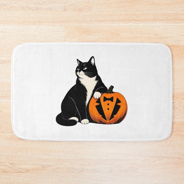Item preview, Tuxedo Kitty Pumpkin Carving Halloween Feline Lovers designed and sold by chattsuede.