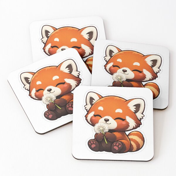 Item preview, Cute Red Panda Holding White Dandelion designed and sold by Owcomm.
