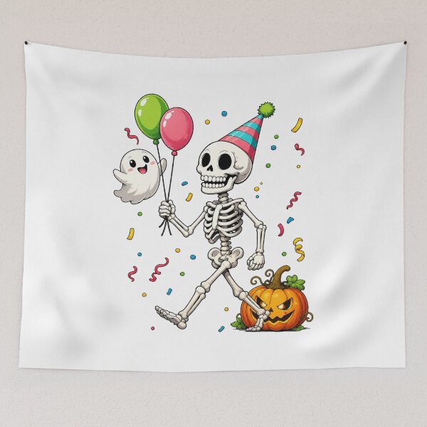 Item preview, Skeleton-Halloween-Ghost-Pumpkin designed and sold by afr-saad.