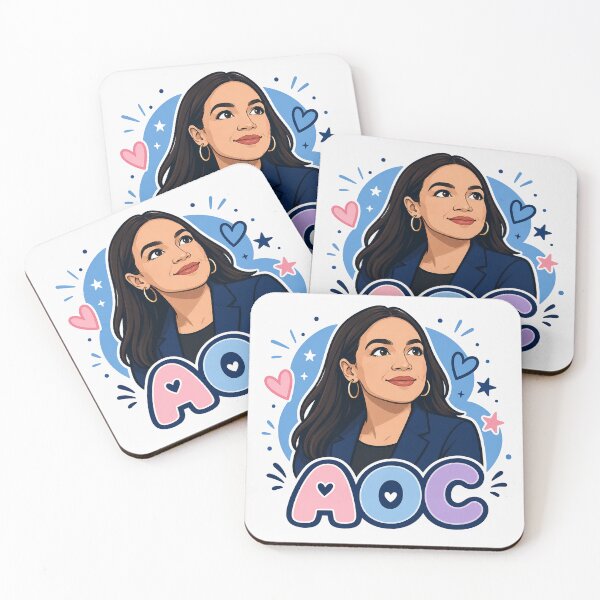 Item preview, Alexandria Ocasio Cortez Inspiring Political Icon Cartoon Portrait AOC designed and sold by Owcomm.