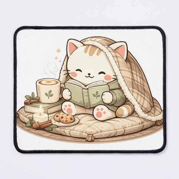 Item preview, Mochi's Cozy Reading Time | Cute Cat Reading Book Sticker designed and sold by Maystro-design.