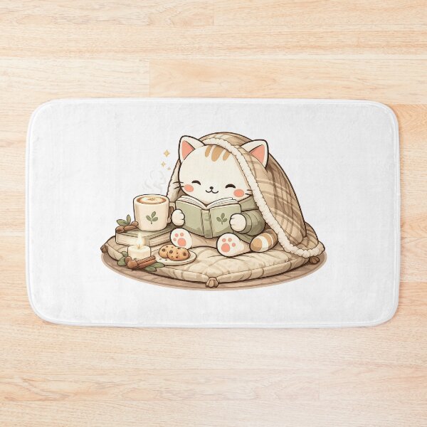 Item preview, Mochi's Cozy Reading Time | Cute Cat Reading Book Sticker designed and sold by Maystro-design.