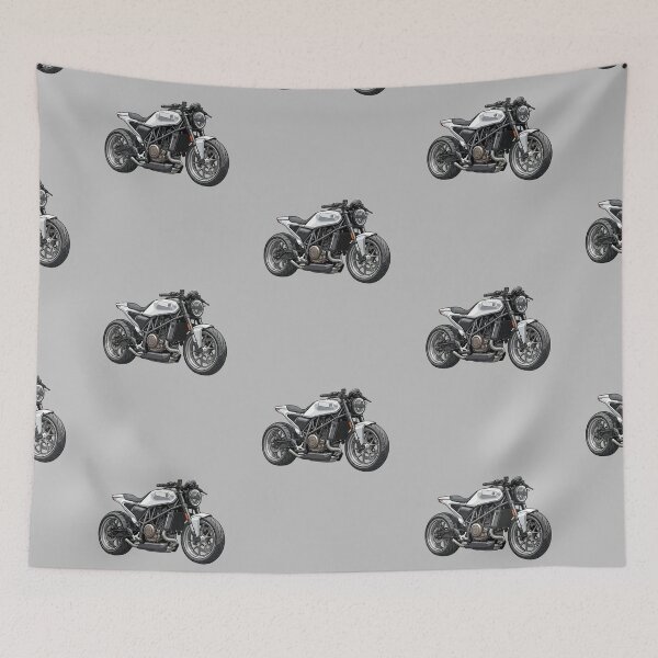 Item preview, White Husqvarna Vitpilen 701 Modern Cafe Racer Motorcycle Illustration designed and sold by Motorline44.