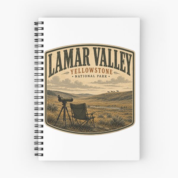 Item preview, Lamar Valley Yellowstone National Park | Vintage Wolf Watch Graphic designed and sold by Rewind Society.
