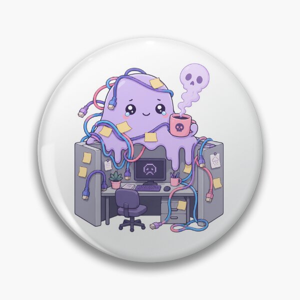 Item preview, Tech Support Burnout Slime Pastel Chibi Purple Office designed and sold by chattsuede.