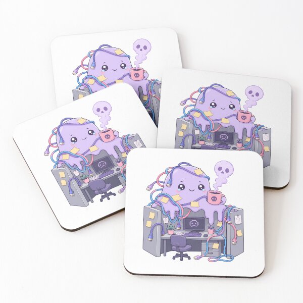 Item preview, Tech Support Burnout Slime Pastel Chibi Purple Office designed and sold by chattsuede.