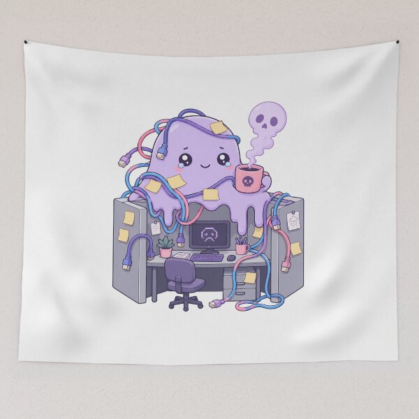 Item preview, Tech Support Burnout Slime Pastel Chibi Purple Office designed and sold by chattsuede.