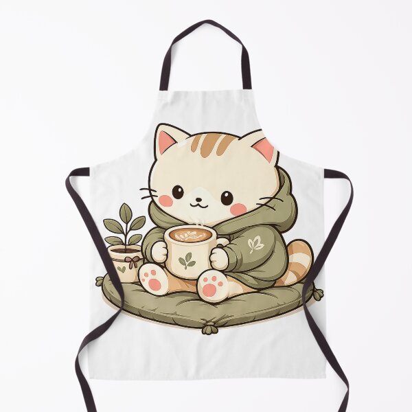 Item preview, Mochi's Morning Latte – Cozy Cat Coffee Sticker | Cute Kawaii Latte Lover Illustration designed and sold by Maystro-design.