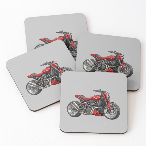 Item preview, Red Indian FTR 1200 Flat Tracker Motorcycle Illustration designed and sold by Motorline44.