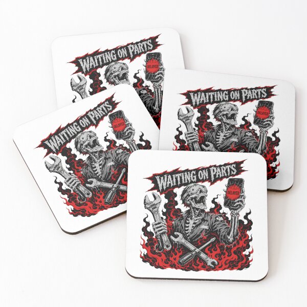 Item preview, Waiting On Parts Skeleton Biker Mechanic Flames designed and sold by chattsuede.