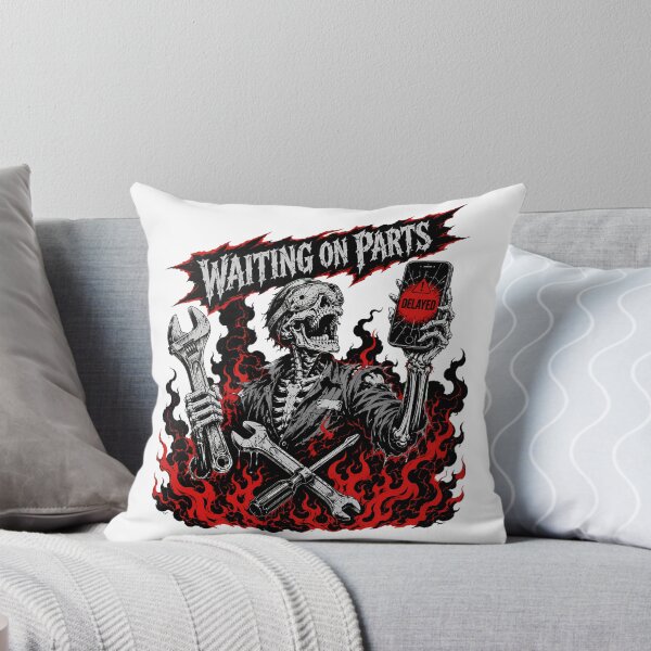 Item preview, Waiting On Parts Skeleton Biker Mechanic Flames designed and sold by chattsuede.