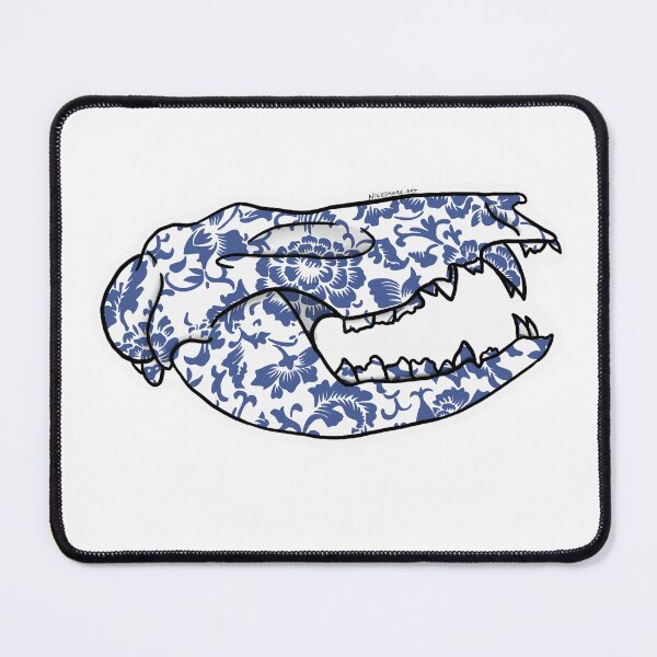 Item preview, Blue Willow Print Skull designed and sold by ShopOfNightmare.