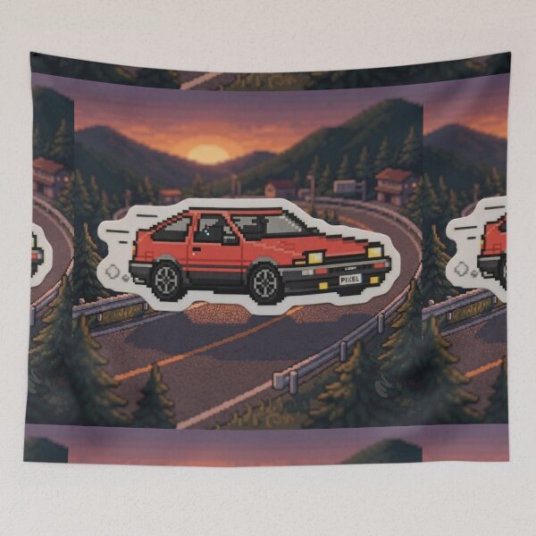 Item preview, Classic Japanese Car Pixel Art Retro Style designed and sold by Purpleclomb.
