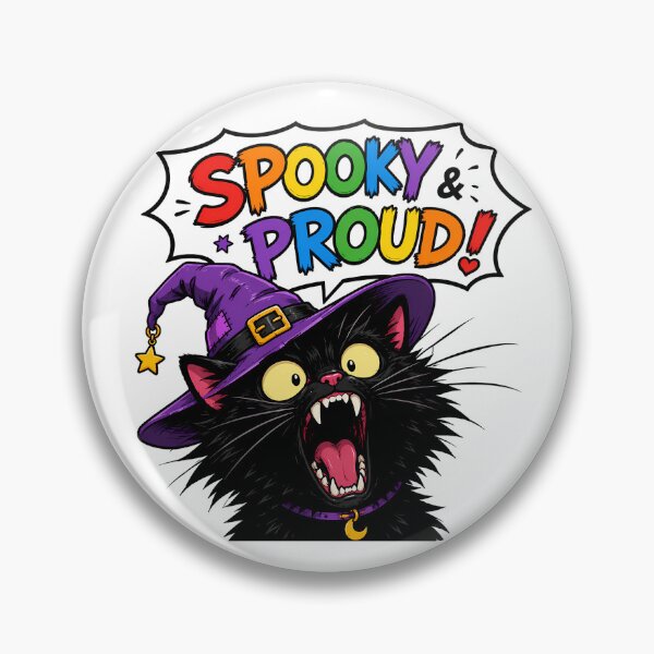 Item preview, Spooky And Proud Black Kitty Rainbow Witch Comic designed and sold by chattsuede.