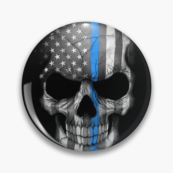 Item preview, Skull American Flag Thin Blue Line - US Patriotic designed and sold by DGMaxShop.