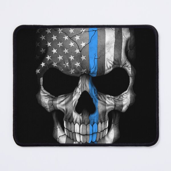 Item preview, Skull American Flag Thin Blue Line - US Patriotic designed and sold by DGMaxShop.