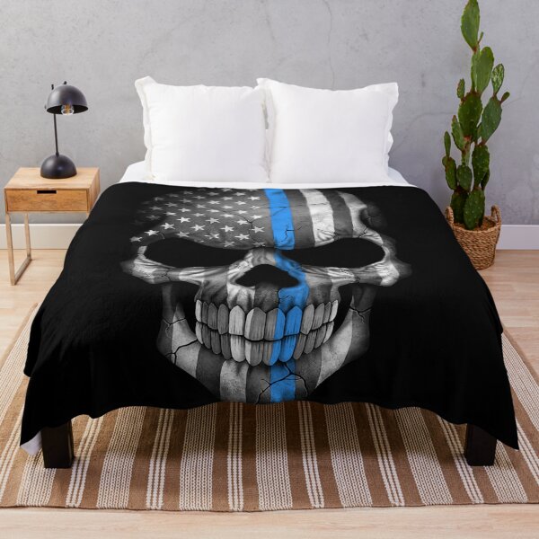 Item preview, Skull American Flag Thin Blue Line - US Patriotic designed and sold by DGMaxShop.