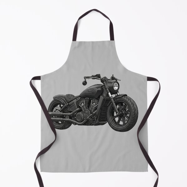 Item preview, Matte Black Indian Scout Bobber Cruiser Motorcycle Illustration designed and sold by Motorline44.
