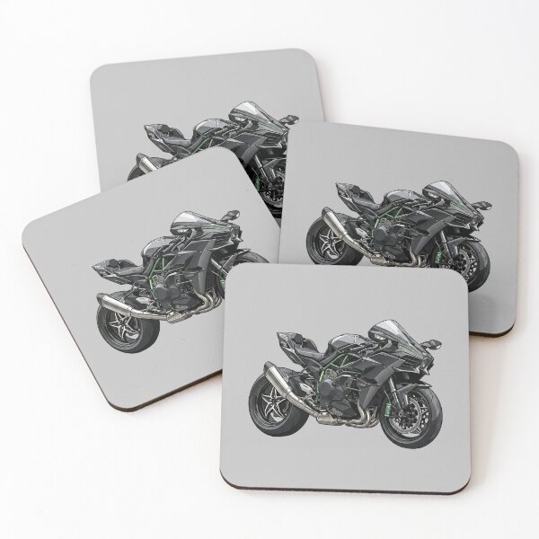 Item preview, Kawasaki Ninja H2R Supercharged Hyperbike Motorcycle Illustration designed and sold by Motorline44.