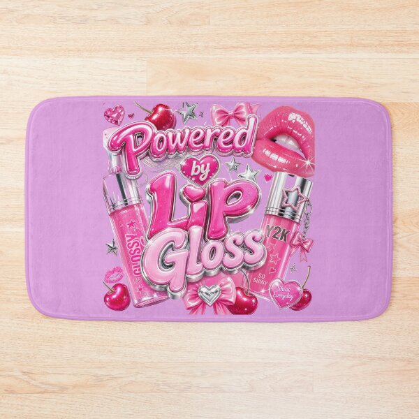 Item preview, Powered by Lip Gloss | Cute Makeup Beauty Typography T-Shirt designed and sold by rushaib.