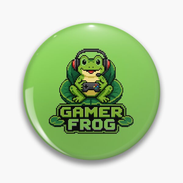 Item preview, Pixel Gamer Frog Retro 8-Bit Gaming T-Shirt & Sticker Design designed and sold by Aliplus+.