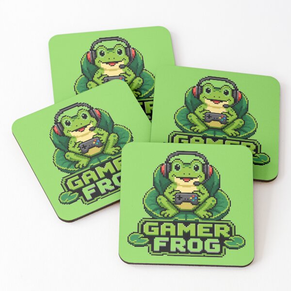 Item preview, Pixel Gamer Frog Retro 8-Bit Gaming T-Shirt & Sticker Design designed and sold by Aliplus+.