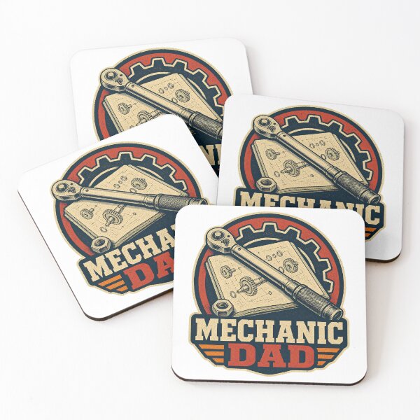 Item preview, Mechanic Dad Shirt Vintage Garage Service Badge designed and sold by Freshloop Studio | Whimsical Vintage Art.