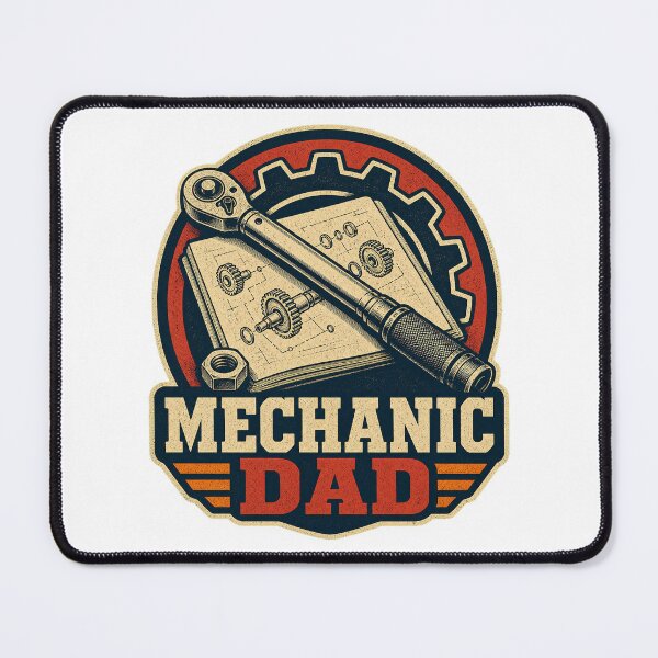 Item preview, Mechanic Dad Shirt Vintage Garage Service Badge designed and sold by Freshloop Studio | Whimsical Vintage Art.