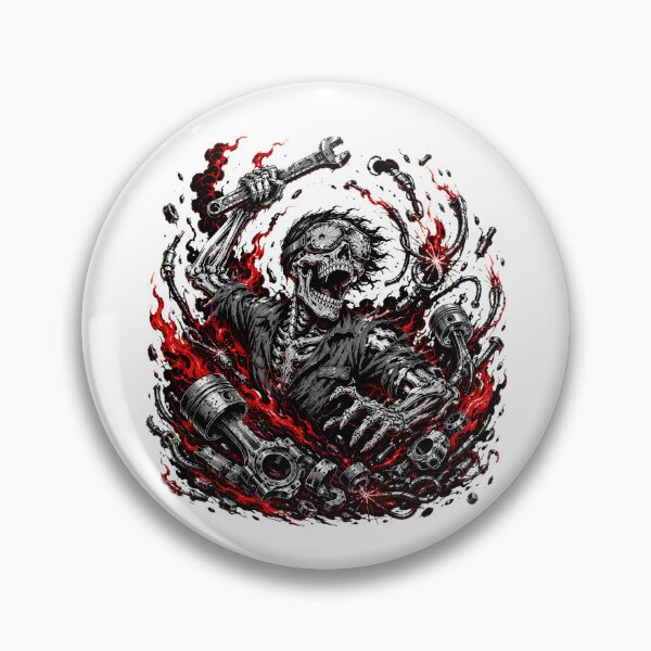 Item preview, Skeleton Mechanic With Wrench Gritty Garage Biker designed and sold by chattsuede.